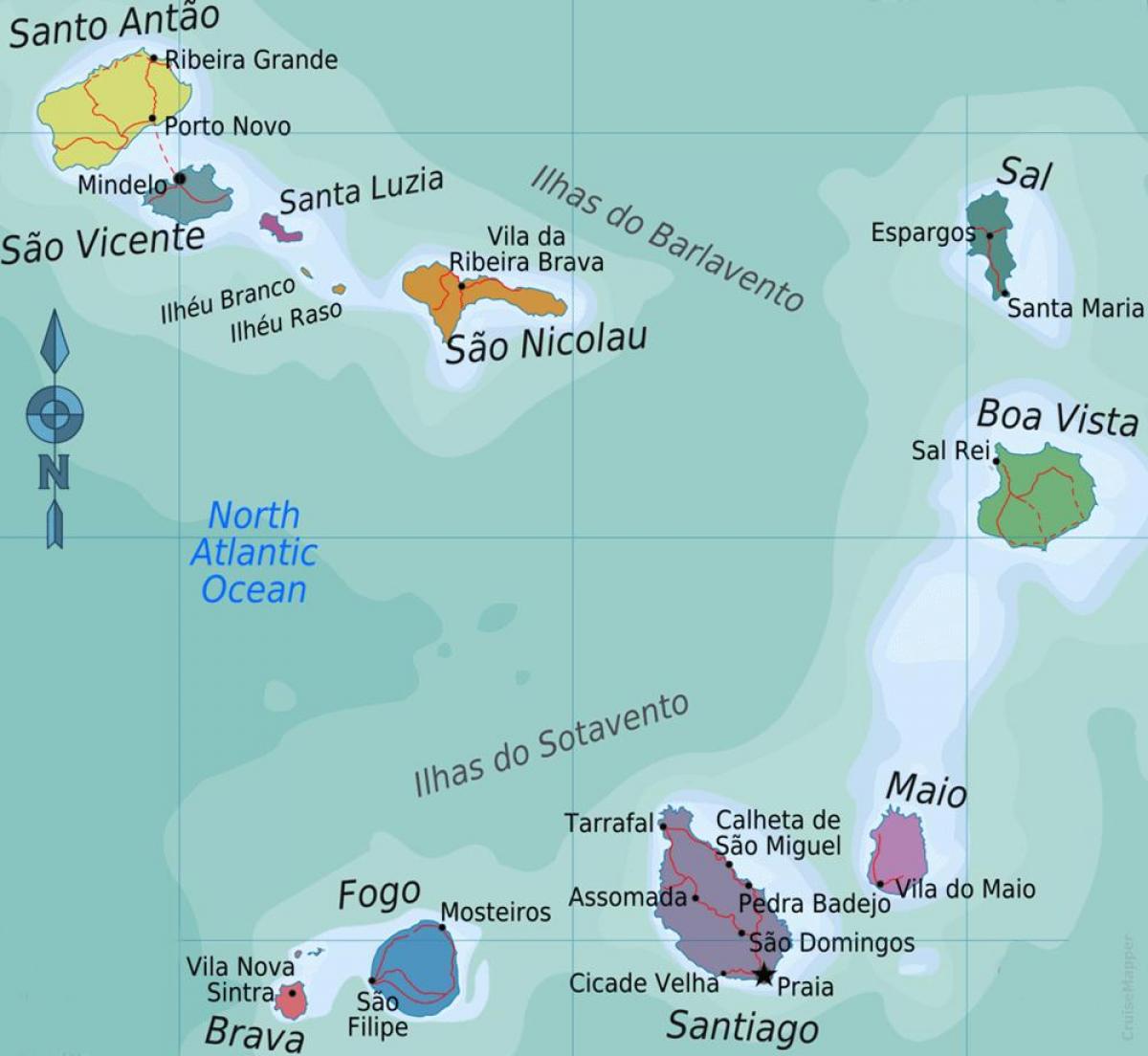 Cape Verde islands peta lokasi