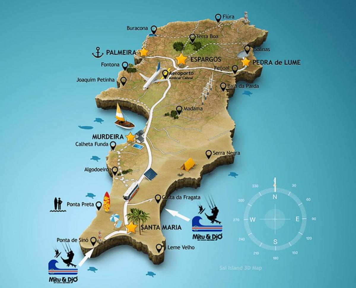 peta dari santa maria Cape Verde