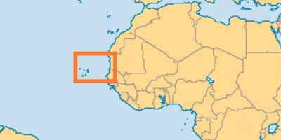 Tampilkan Cape Verde pada peta dunia
